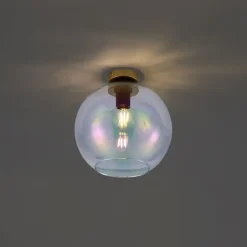 QAZQA Art-Deco-Deckenleuchte Gold mit Regenbogen-Glas - Sandra