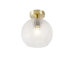 QAZQA Art-Deco-Deckenleuchte Messing mit Klarglas - Sphere