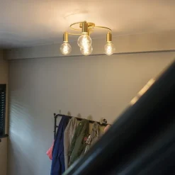 QAZQA Art-Deco-Deckenleuchte Messing 4-flammig - Facile