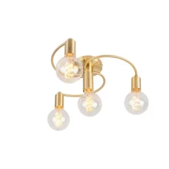 QAZQA Art-Deco-Deckenleuchte Messing 4-flammig - Facile