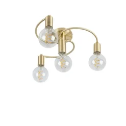 QAZQA Art-Deco-Deckenleuchte Messing 4-flammig - Facile