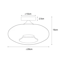 QAZQA Art-Deco-Deckenleuchte Messing mit Bernsteinglas - Busa
