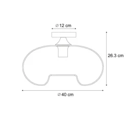 QAZQA Art-Deco-Deckenleuchte Messing mit Bernsteinglas 40cm - Busa
