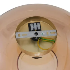 QAZQA Art-Deco-Deckenleuchte Messing mit Bernsteinglas 40cm - Busa