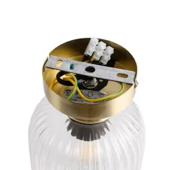 QAZQA Art-Deco-Deckenleuchte Messing mit Klarglas - Banci