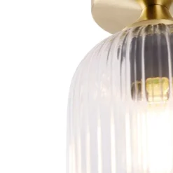 QAZQA Art-Deco-Deckenleuchte Messing mit Klarglas - Banci