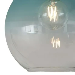 QAZQA Art-Deco-Deckenleuchte Messing mit blauem Glas - Sandra