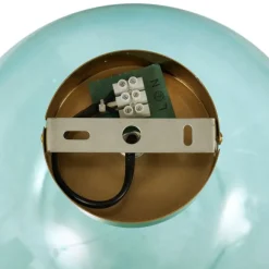 QAZQA Art-Deco-Deckenleuchte Messing mit blauem Glas - Sandra