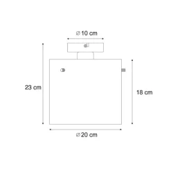 QAZQA Art-Deco-Deckenleuchte Messing mit Bernsteinglas - Laura