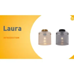 QAZQA Art-Deco-Deckenleuchte Messing mit Bernsteinglas - Laura