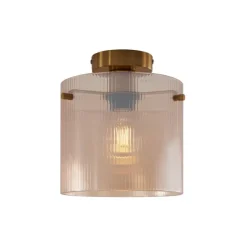 QAZQA Art-Deco-Deckenleuchte Messing mit Bernsteinglas - Laura