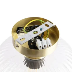 QAZQA Art-Deco-Deckenleuchte Messing mit Klarglas - Karel