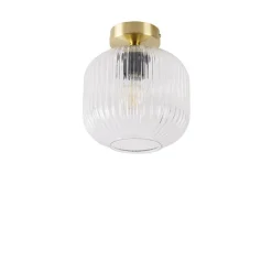 QAZQA Art-Deco-Deckenleuchte Messing mit Klarglas - Karel