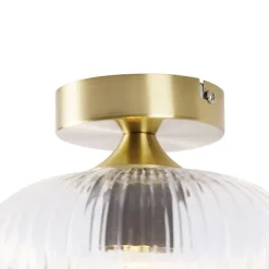 QAZQA Art-Deco-Deckenleuchte Messing mit Klarglas - Karel