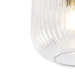 QAZQA Art-Deco-Deckenleuchte Messing mit Klarglas - Karel