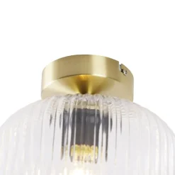 QAZQA Art-Deco-Deckenleuchte Messing mit Klarglas - Karel