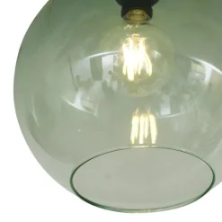 QAZQA Art-Deco-Deckenleuchte Messing mit grünem Glas - Sandra