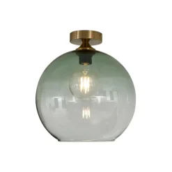 QAZQA Art-Deco-Deckenleuchte Messing mit grünem Glas - Sandra