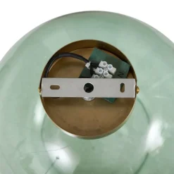 QAZQA Art-Deco-Deckenleuchte Messing mit grünem Glas - Sandra