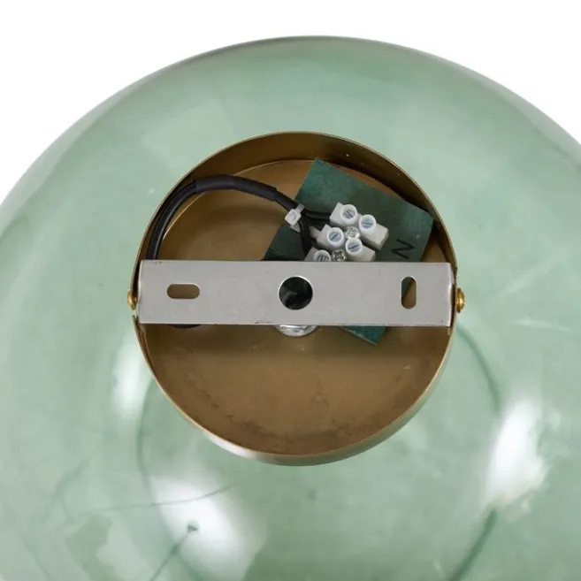 QAZQA Art-Deco-Deckenleuchte Messing mit grünem Glas - Sandra