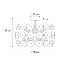QAZQA Art-Deco-Deckenleuchte Schwarz mit Rauchglas - Atomic