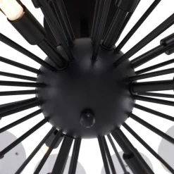 QAZQA Art-Deco-Deckenleuchte Schwarz mit Rauchglas - Atomic