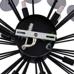 QAZQA Art-Deco-Deckenleuchte Schwarz mit Rauchglas - Atomic