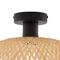 QAZQA Art-Deco-Deckenleuchte Schwarz mit Naturbambus 40cm - Alka