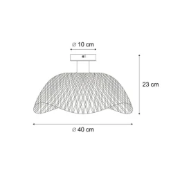 QAZQA Art-Deco-Deckenleuchte Schwarz mit Naturbambus 40cm - Alka