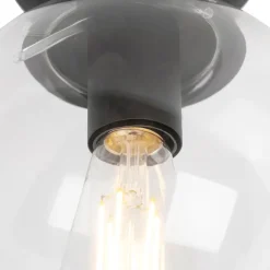 QAZQA Art-Deco-Deckenleuchte Schwarz mit Klarglas - Pallon