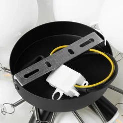 QAZQA Art-Deco-Deckenleuchte schwarz mit Opalglas 3-flammig – Uvas