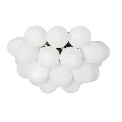 QAZQA Art-Deco-Deckenleuchte schwarz mit Opalglas 6-flammig - Uvas