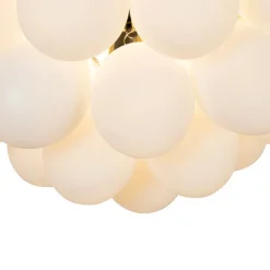 QAZQA Art-Deco-Deckenleuchte schwarz mit Opalglas 6-flammig - Uvas