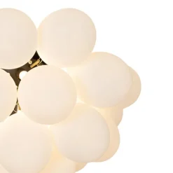 QAZQA Art-Deco-Deckenleuchte schwarz mit Opalglas 6-flammig - Uvas