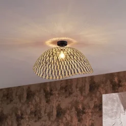 QAZQA Art-Deco-Deckenleuchte schwarz Bambus 60 cm - Alka