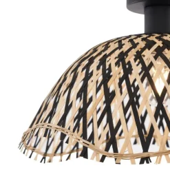 QAZQA Art-Deco-Deckenleuchte schwarz Bambus 40cm - Alka