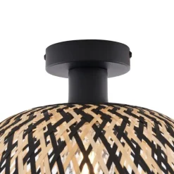 QAZQA Art-Deco-Deckenleuchte schwarz Bambus 40cm - Alka