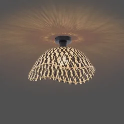 QAZQA Art-Deco-Deckenleuchte schwarz Bambus 40cm - Alka