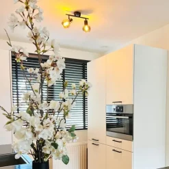 QAZQA Art-Deco-Deckenleuchte schwarz mit Rauchglas 2-flammig - Vidro