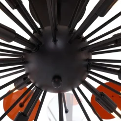 QAZQA Art-Deco-Deckenleuchte Schwarz mit Bernstein und Rauchglas - Atomic