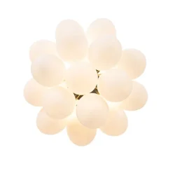 QAZQA Art-Deco-Deckenleuchte schwarz mit Opalglas 4-flammig – Uvas