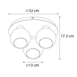QAZQA Art-Deco-Deckenleuchte schwarz mit Rauchglas 3-flammig - Vidro
