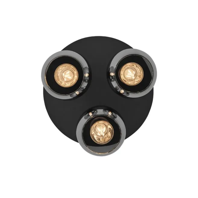 QAZQA Art-Deco-Deckenleuchte schwarz mit Rauchglas 3-flammig - Vidro