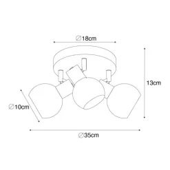 QAZQA Art-Deco-Deckenstrahler Gold mit rosa Glas 3-flammig - Vidro