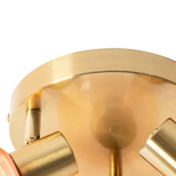 QAZQA Art-Deco-Deckenstrahler Gold mit rosa Glas 3-flammig - Vidro