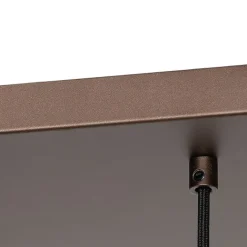 QAZQA Art-Deco-Hängelampe aus Bronze mit bernsteinfarbenem Glas, 8-flammig – Sandra