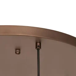 QAZQA Art-Deco-Hängelampe aus Bronze mit bernsteinfarbenem Glas, rund, 7-flammig – Sandra