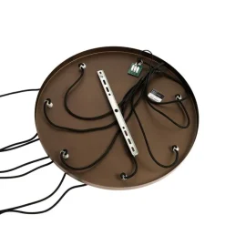 QAZQA Art-Deco-Hängelampe aus Bronze mit bernsteinfarbenem Glas, rund, 7-flammig – Sandra