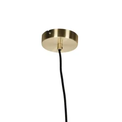 QAZQA Art-Deco-Hängelampe aus Messing mit ozeanblauem Glas 20 cm – Pallon