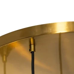 QAZQA Art-Deco-Hängelampe aus Messing mit blauem Glas, rund, 7-flammig – Sandra